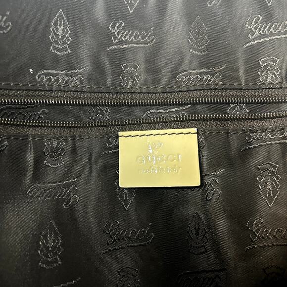 Gucci GG Canvas Jolie Webb Charm Tote Bag AOP Logo Tan Red Green Cream Vtg 2009 - Picture 8 of 16